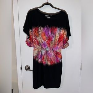 Maggy London Black Mini dress w/ a pop of color, Size: 10, Color: Black